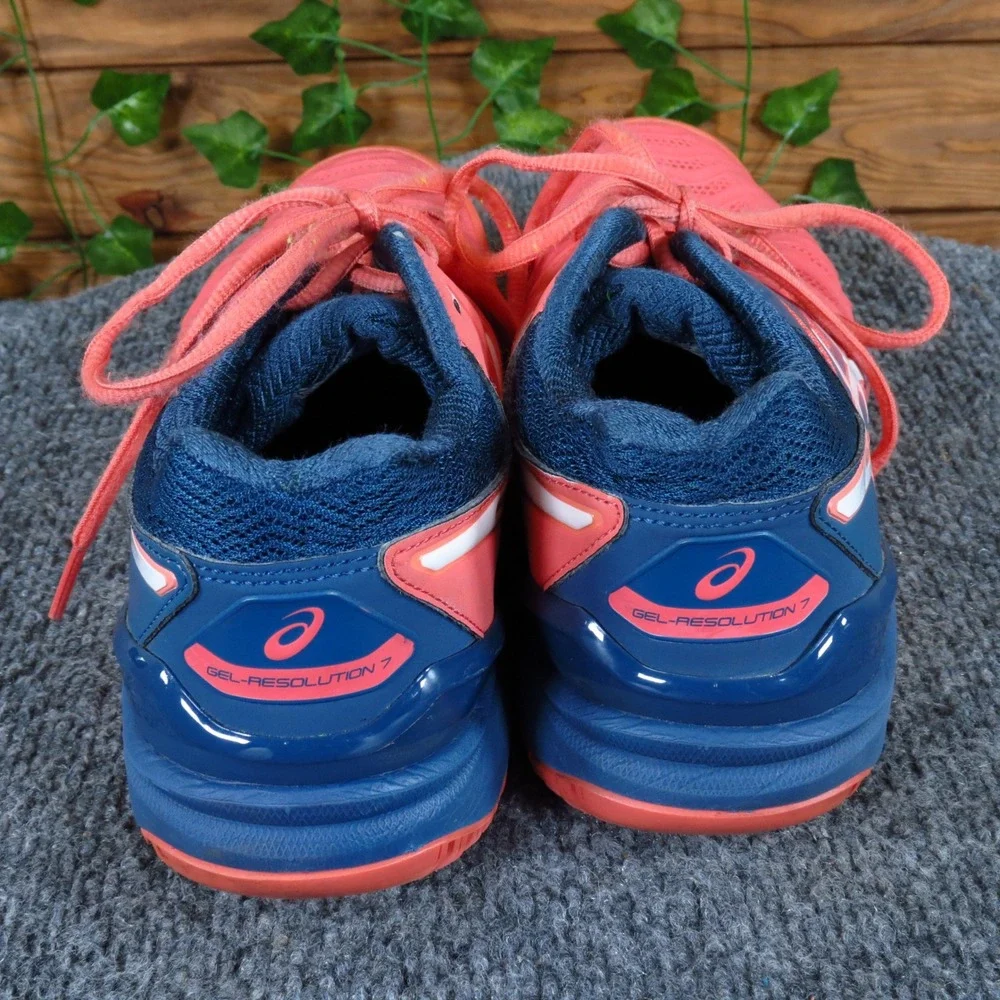 Asics Gel-Resolution 7 Women Tennis Shoe Size 7 Performance Court Pink Blue